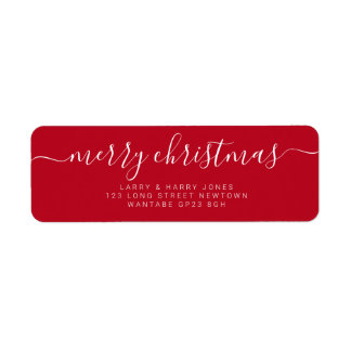 Frohe Weihnachten Einfache rote Hand Buchstaben Et