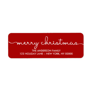 Frohe Weihnachten Einfache rote Hand Buchstaben Et