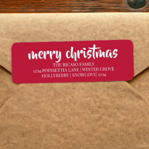 Frohe Weihnachten einfache Typografie rot und weiß