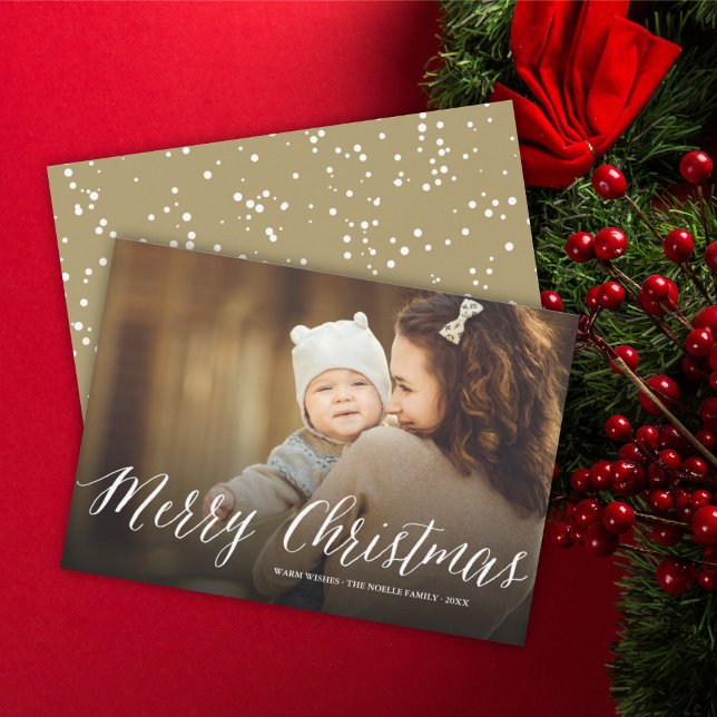 Frohe Weihnachten Einfache White Script Modernes F (Von Creator hochgeladen)