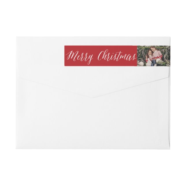 Frohe Weihnachten Einfache White Script-Rücksendea (Rückseite)