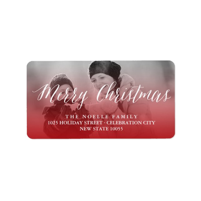 Frohe Weihnachten Einfache White Script-Rücksendea Adressaufkleber (Vorne)