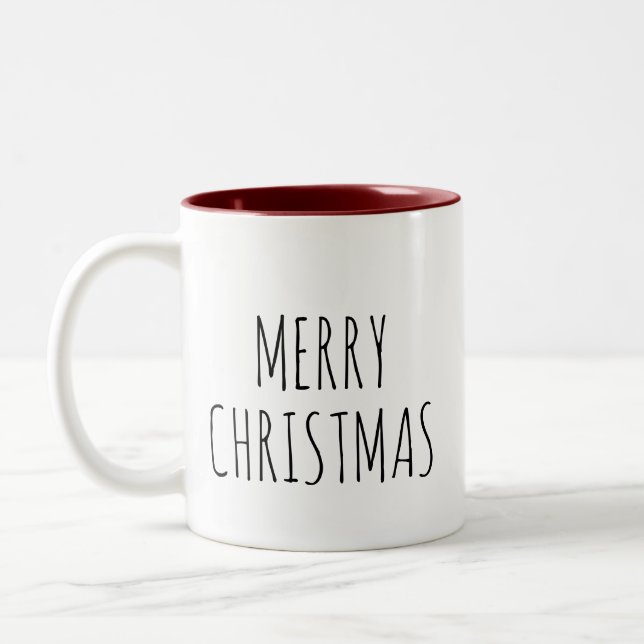 Frohe Weihnachten Einfache Zwei-Tone-Tasse Zweifarbige Tasse (Links)