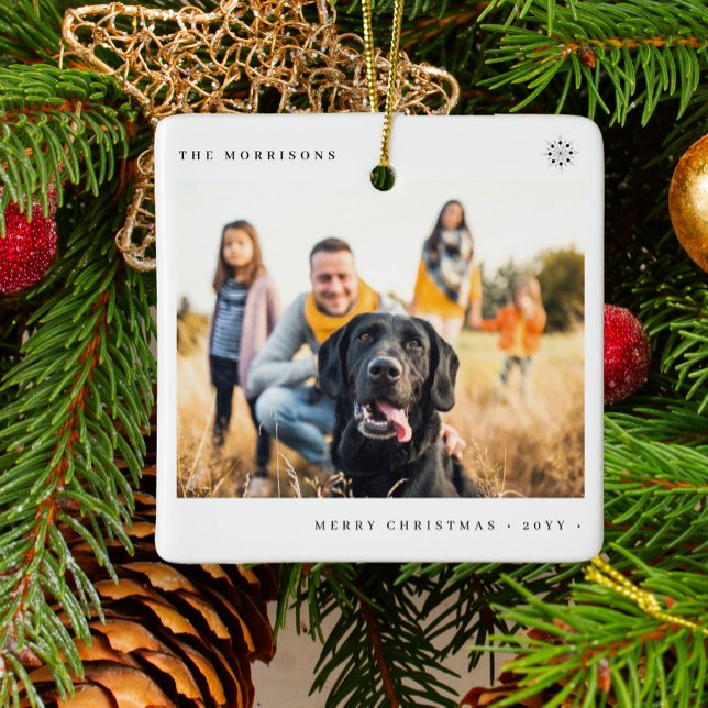 Frohe Weihnachten einfaches Foto Keramikornament (Von Creator hochgeladen)