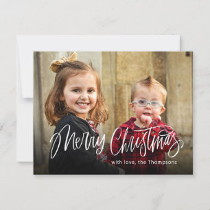 Frohe Weihnachten Einfaches Foto Red Holiday Card