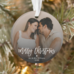 Frohe Weihnachten Einfaches Minimalistisches Coupl Ornament