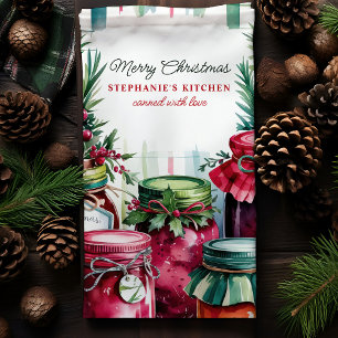 Frohe Weihnachten Eingemacht mit Liebe Personalisi Geschirrtuch