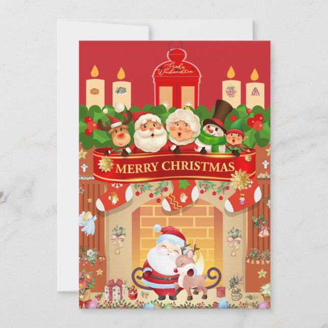 Frohe Weihnachten  Einladung (Vorderseite)