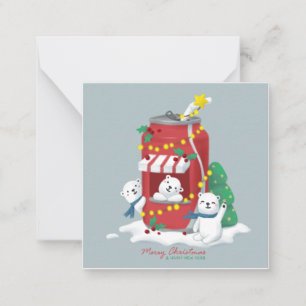 Frohe Weihnachten: Eisbär & Soda Can Mitteilungskarte