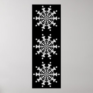 Frohe Weihnachten - Eiskristall - Schneeflocken Poster