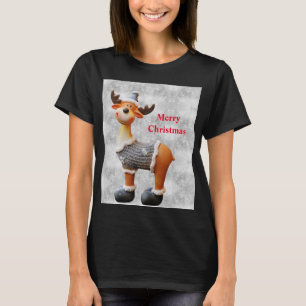 Frohe Weihnachten Elch mit Hut          T-Shirt