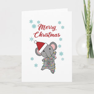 Frohe Weihnachten Elefant Schnee Winter Elefanten Karte