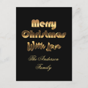 Frohe Weihnachten Elegant Black Gold Typografie