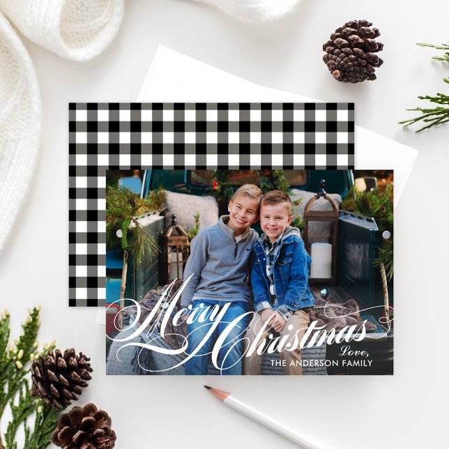 Frohe Weihnachten Elegant Calligraphy Script Foto (Von Creator hochgeladen)