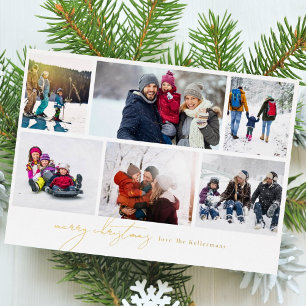 Frohe Weihnachten elegant geschrieben 6 Foto-Col Folien Feiertagskarte