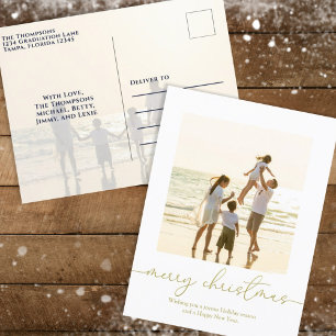 Frohe Weihnachten Elegant Gold Calligraphy Two Fot