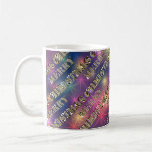 Frohe Weihnachten Elegant Gold Typografy Stars Kaffeetasse
