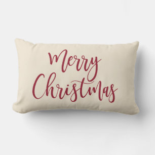 Frohe Weihnachten Elegant Modernes Script Red Lendenkissen
