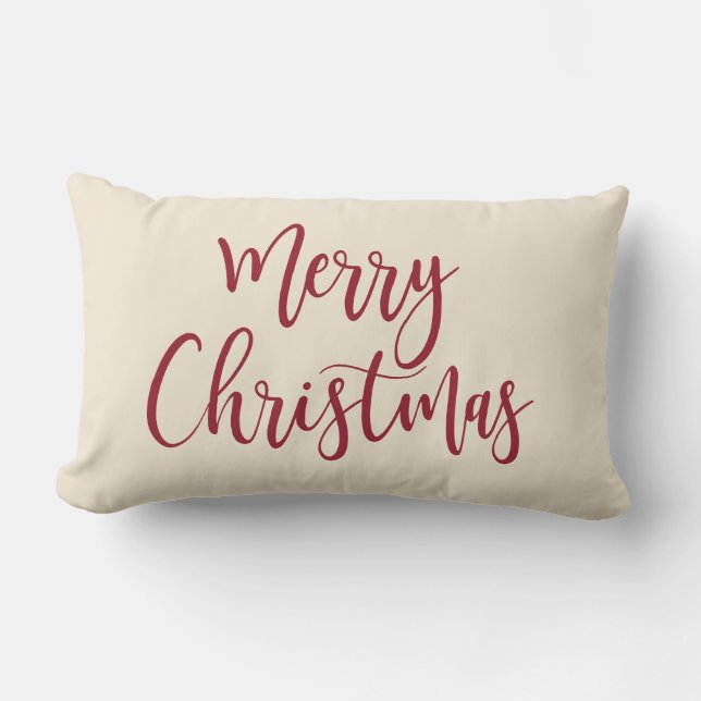 Frohe Weihnachten Elegant Modernes Script Red Lendenkissen (Vorderseite)