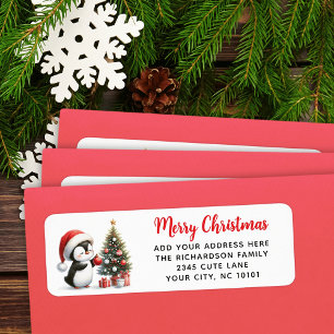 Frohe Weihnachten Elegant Niedlich Pinguin Red Whi