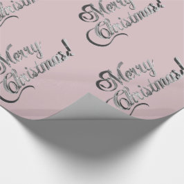 Frohe Weihnachten Elegant Rosa Rosa Silver Gray Geschenkpapier