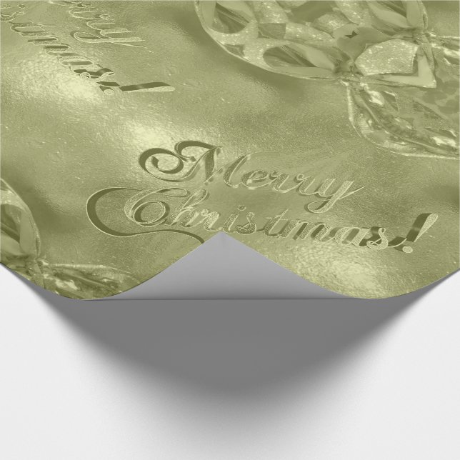Frohe Weihnachten Elegant Script Green Geschenkpapier (Ecke)