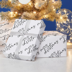 Frohe Weihnachten Elegant Script Typografie Geschenkpapier