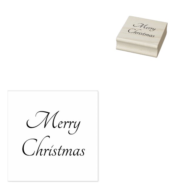 Frohe Weihnachten Elegant Script Typografie Gummistempel (Stempel)