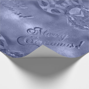 Frohe Weihnachten Elegant Silver Blue Geschenkpapier