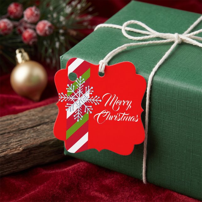 Frohe Weihnachten Elegant Snowflake Geschenkanhänger (Von Creator hochgeladen)