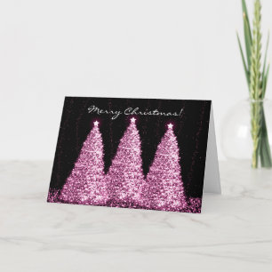 Frohe Weihnachten Elegant Sparkle Bäume Rosa