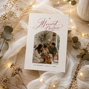 Frohe Weihnachten Elegante Arch Familienfoto