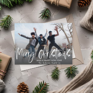 Frohe Weihnachten Elegante Calligraphy 1 Foto Holi Postkarte