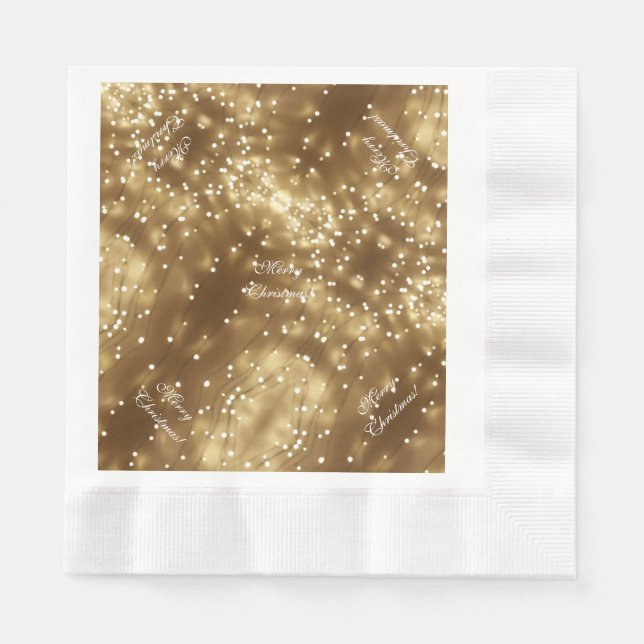 Frohe Weihnachten Elegante Festliche Lichterfolge Serviette (Vorderseite)