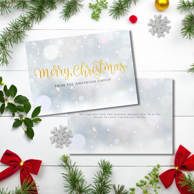 Frohe Weihnachten Elegante Gold Script Business (Von Creator hochgeladen)