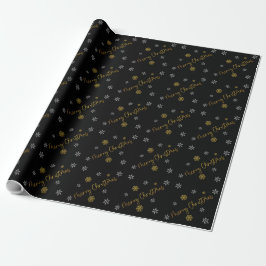 Frohe Weihnachten Elegante Golden Snowflakes Geschenkpapier