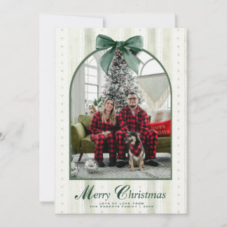 Frohe Weihnachten Elegante grüne Schleife