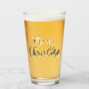 Frohe Weihnachten Elegante Imitate Gold Typografie Glas