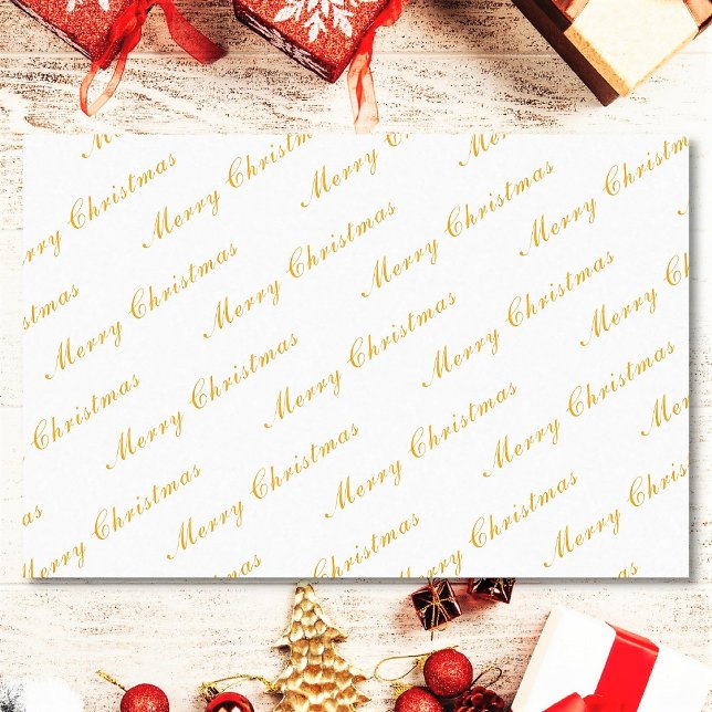 Frohe Weihnachten Elegante Kalligrafie Custom Text Seidenpapier (Von Creator hochgeladen)