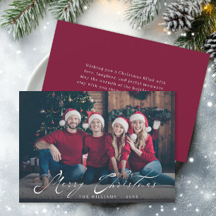Frohe Weihnachten Elegante Kalligrafie Familienfot