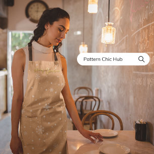 Frohe Weihnachten Elegante Pastel Beige Snowflake Schürze