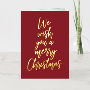 Frohe Weihnachten Elegante Red Gold Foil Card