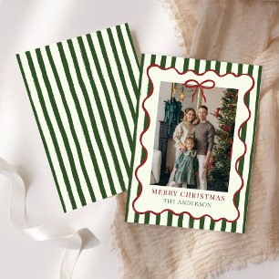 Frohe Weihnachten Elegante rote Schleife Foto-Feie
