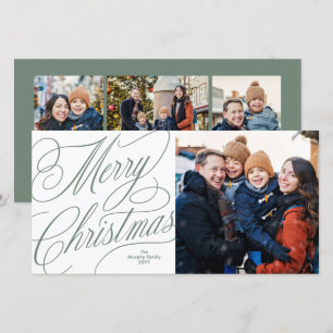Frohe Weihnachten elegante Schrift grünes Foto