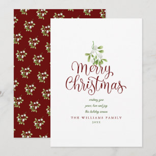 Frohe Weihnachten Elegante Schrift Mistelzweig Bur