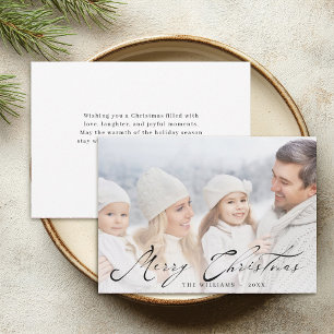 Frohe Weihnachten Elegante schwarze Schrift Famili
