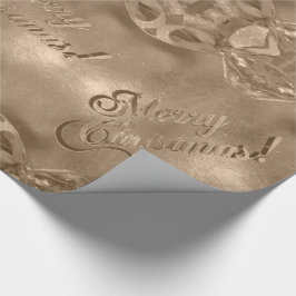 Frohe Weihnachten Elegante Script Copper Brown Geschenkpapier