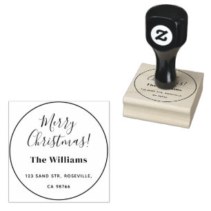 Frohe Weihnachten Elegante Script Gummistempel