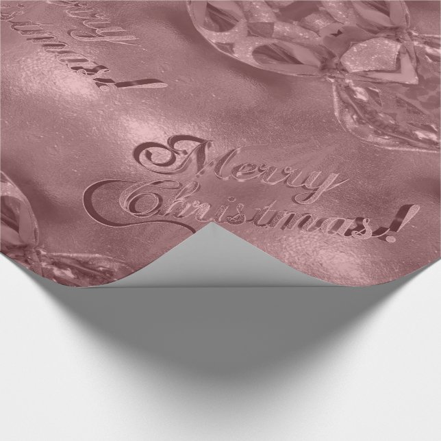 Frohe Weihnachten Elegante Script Red Copper Geschenkpapier (Ecke)