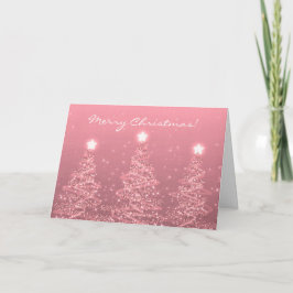 Frohe Weihnachten Elegante Sparkling Bäume Rose Go
